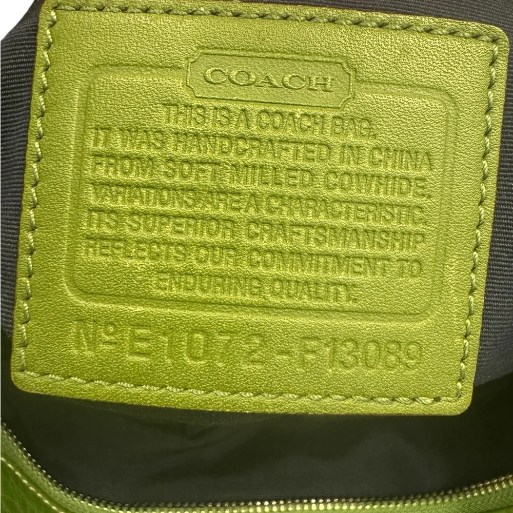 Vintage Coach Hamilton Green Pebbled Leather Tote Bag **READ**